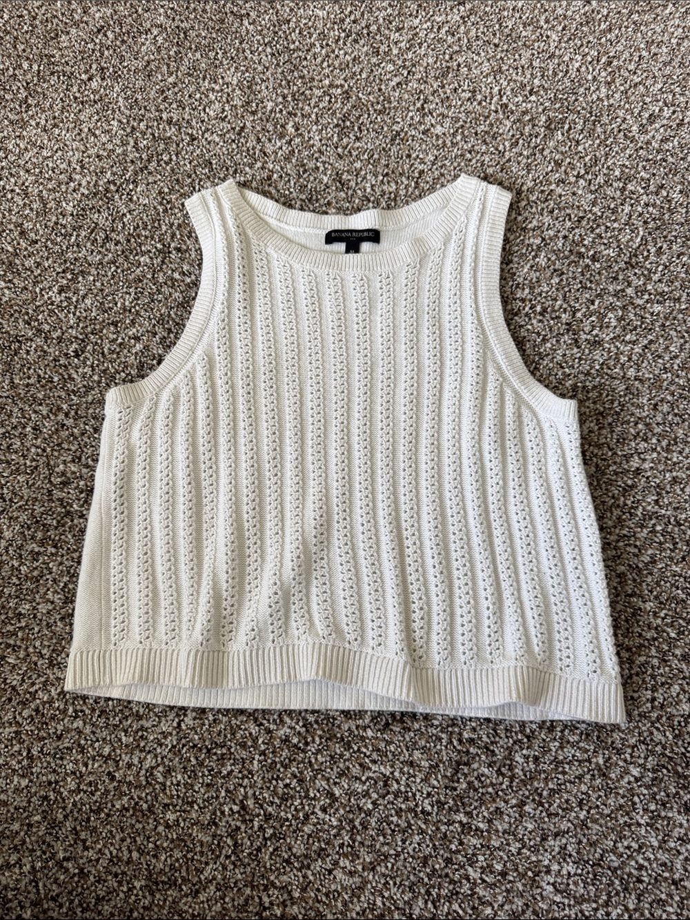 Banana Republic Cream Crochet-Knit Tank